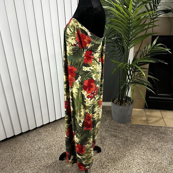 Rouge Collection Women's Plus Sz 2X Floral Green Orange Tube Maxi Dress Skirt - Picture 4 of 10